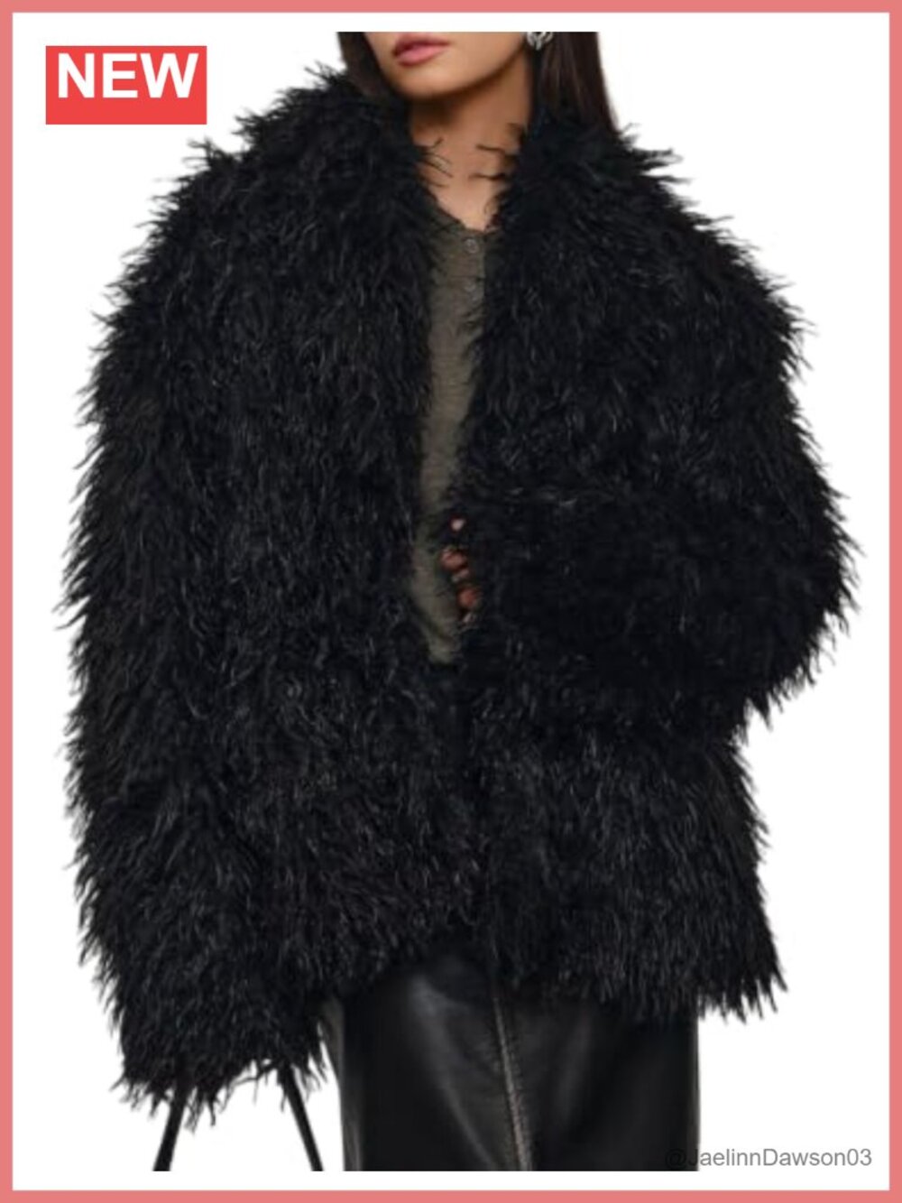Faux Fur Coat Womens Lapel Winter Fluffy Jacket